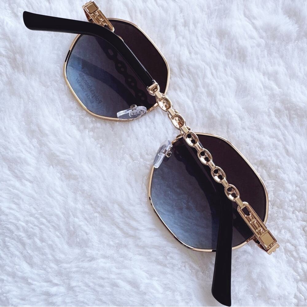 Phoebe Dark Blue Geometric Sunglasses - Picture 14 of 15